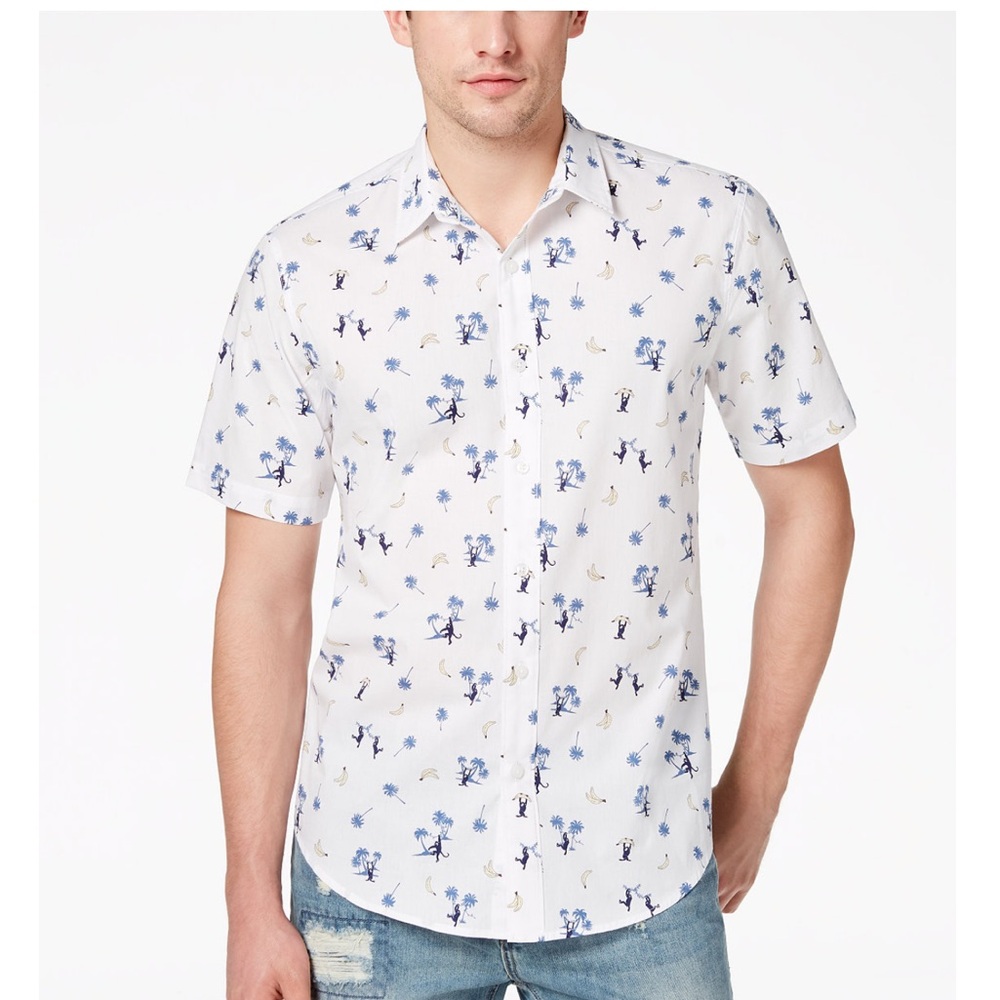 American Rag mens graphic button down shirt